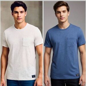 Bundle Of 2 Abercrombie & Fitch Short Sleeve Pocket T-Shirt Blue Medium